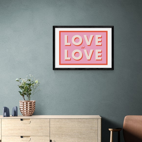 East End Prints - Love Is Love Print by Studio Eleni Pink thumbnail