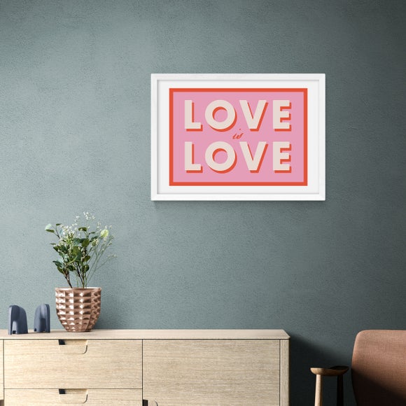 East End Prints - Love Is Love Print by Studio Eleni Pink thumbnail