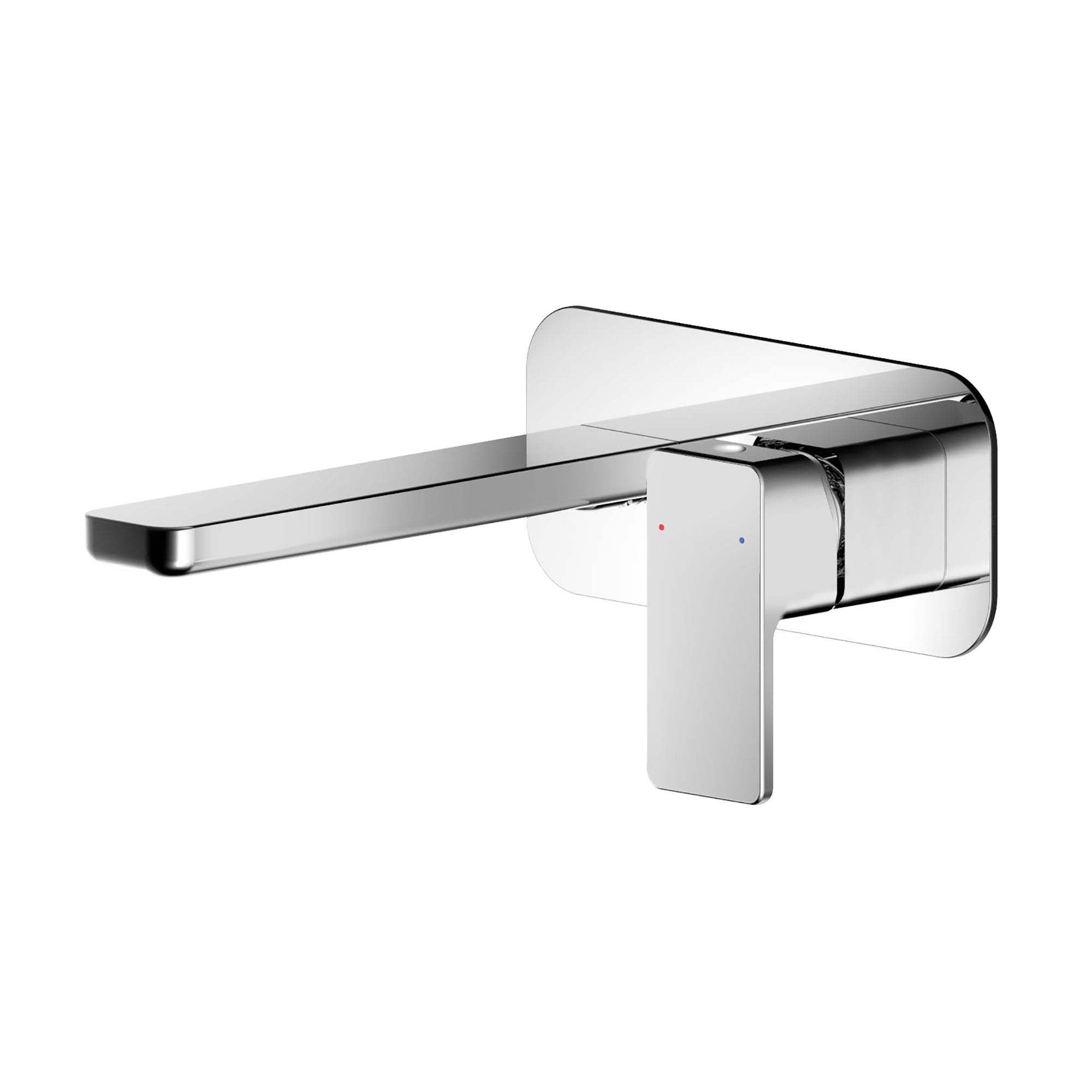 Windon Wall Mounted 2 Tap Hole Basin Mixer Tap With Plate Chrome