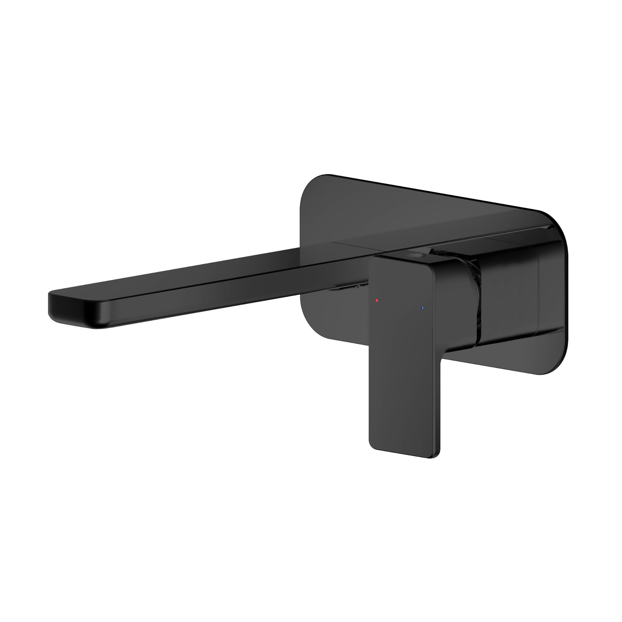 Windon Wall Mounted 2 Tap Hole Basin Mixer Tap With Plate Matt Black