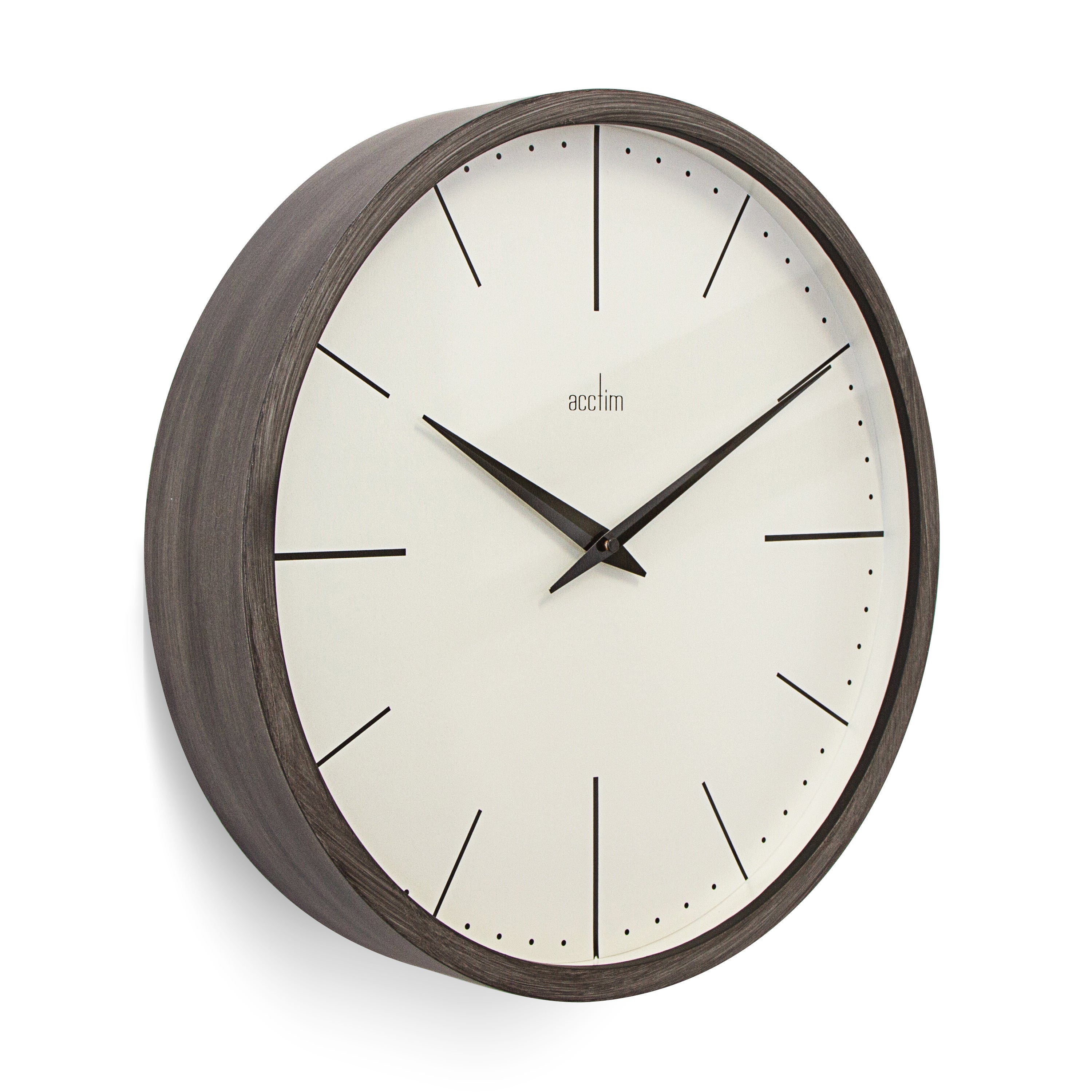 Acctim Leksvik Grey Wood Wall Clock Grey
