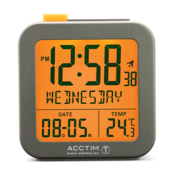 Acctim Invicta Grey Alarm Clock image 1 of 7
