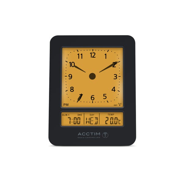 Acctim Sinclair Black Alarm Clock image 1 of 8
