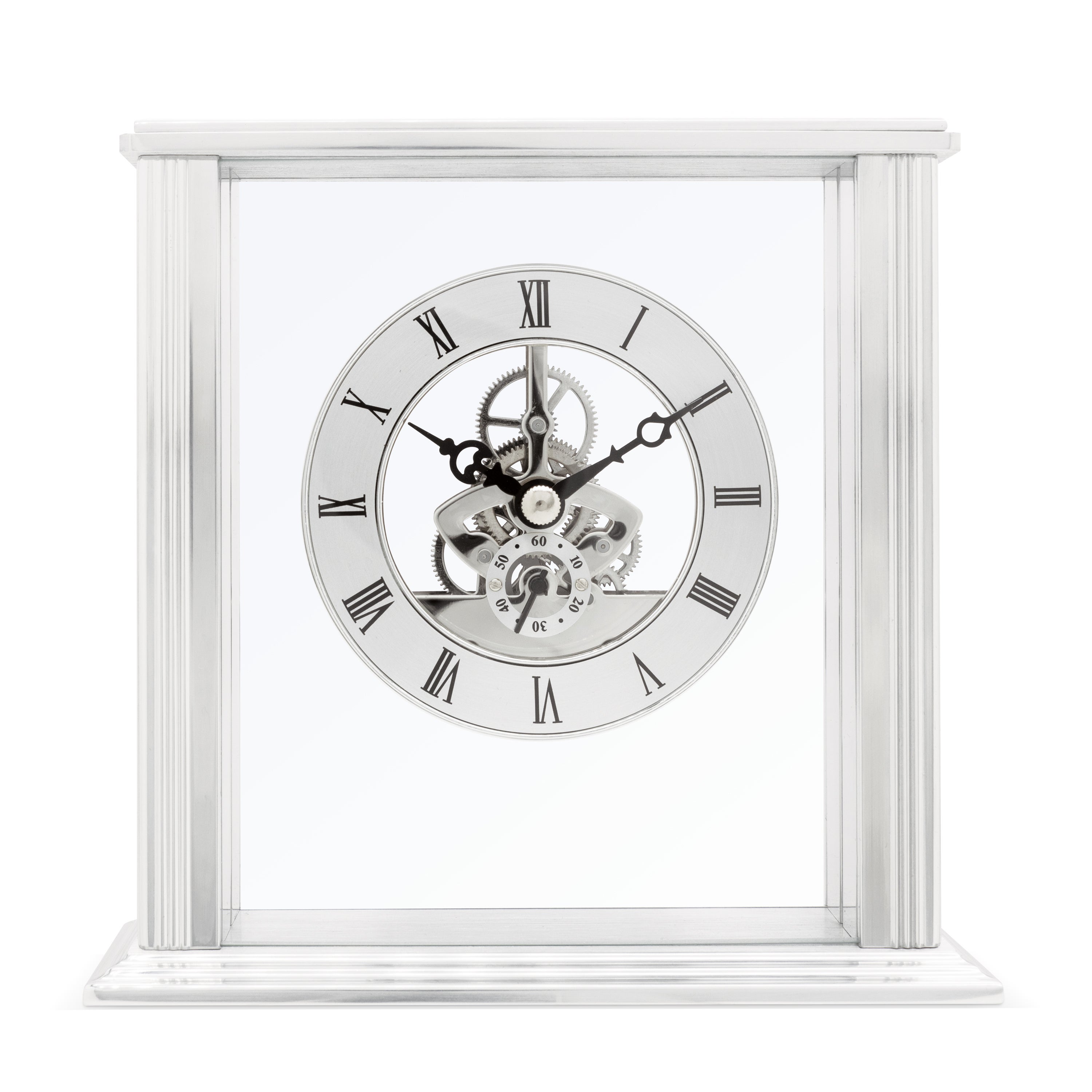 Acctim Vermont Silver Mantel Clock Silver