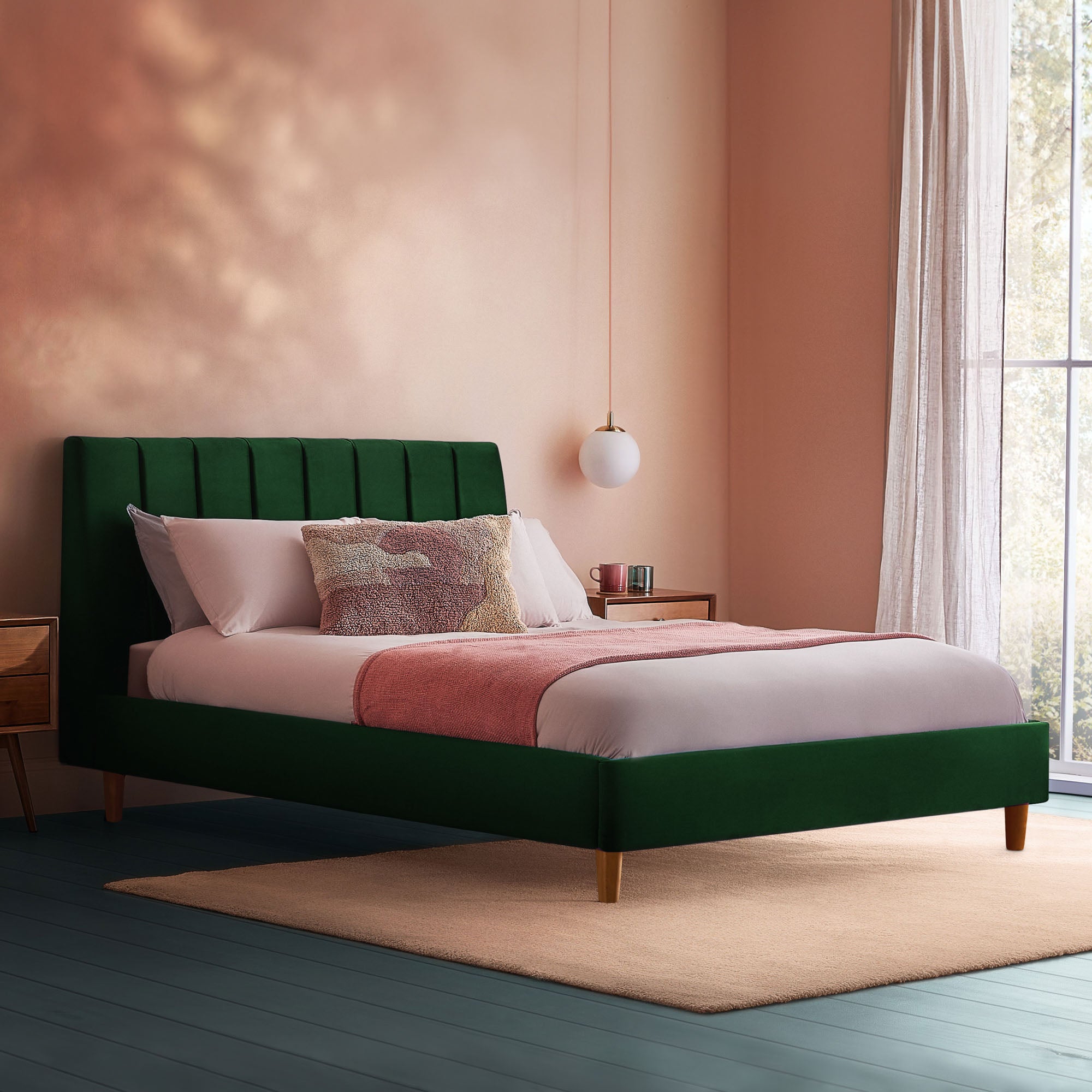 Octavia Bed Frame Velvet Rainforest