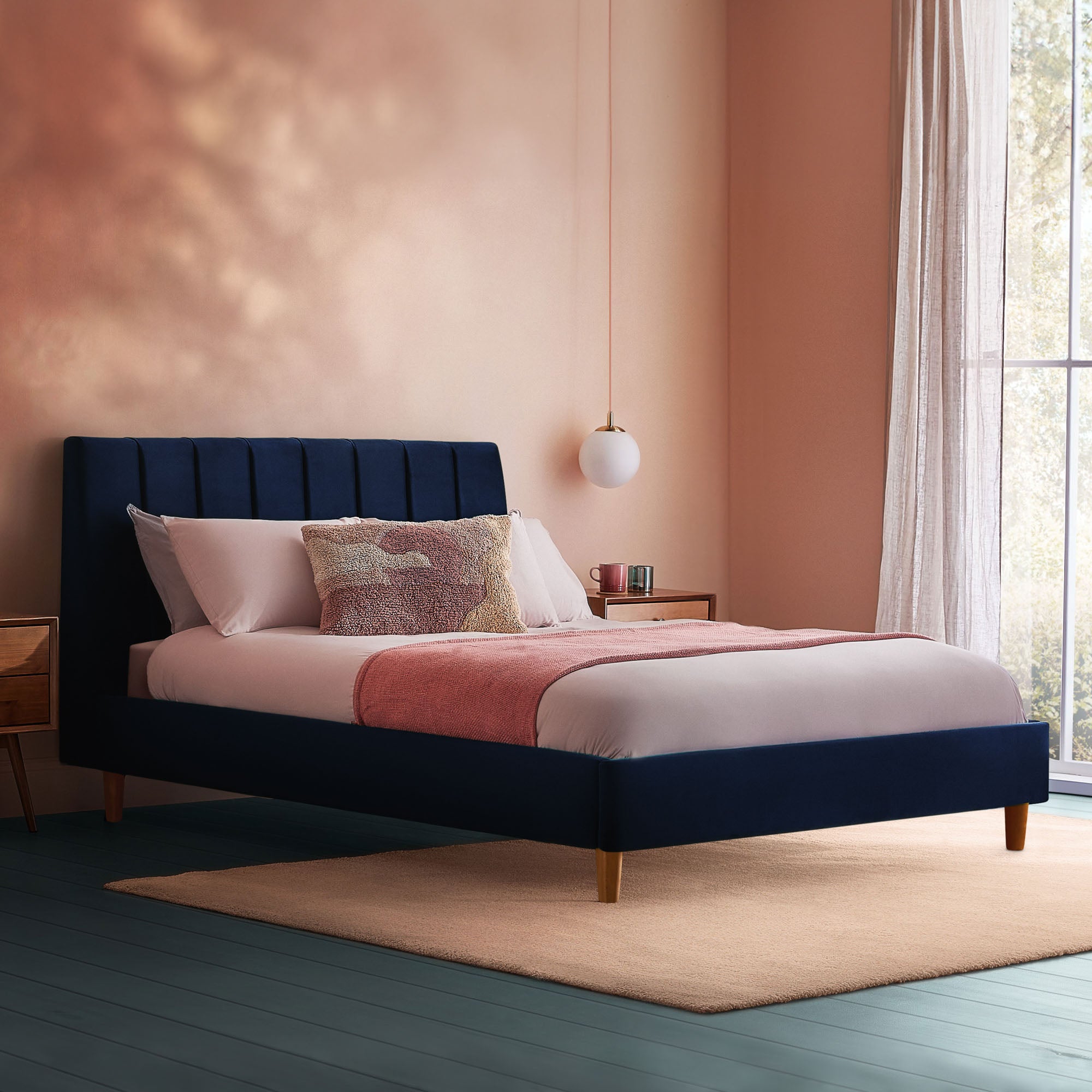 Octavia Bed Frame Velvet Maritime Velvet