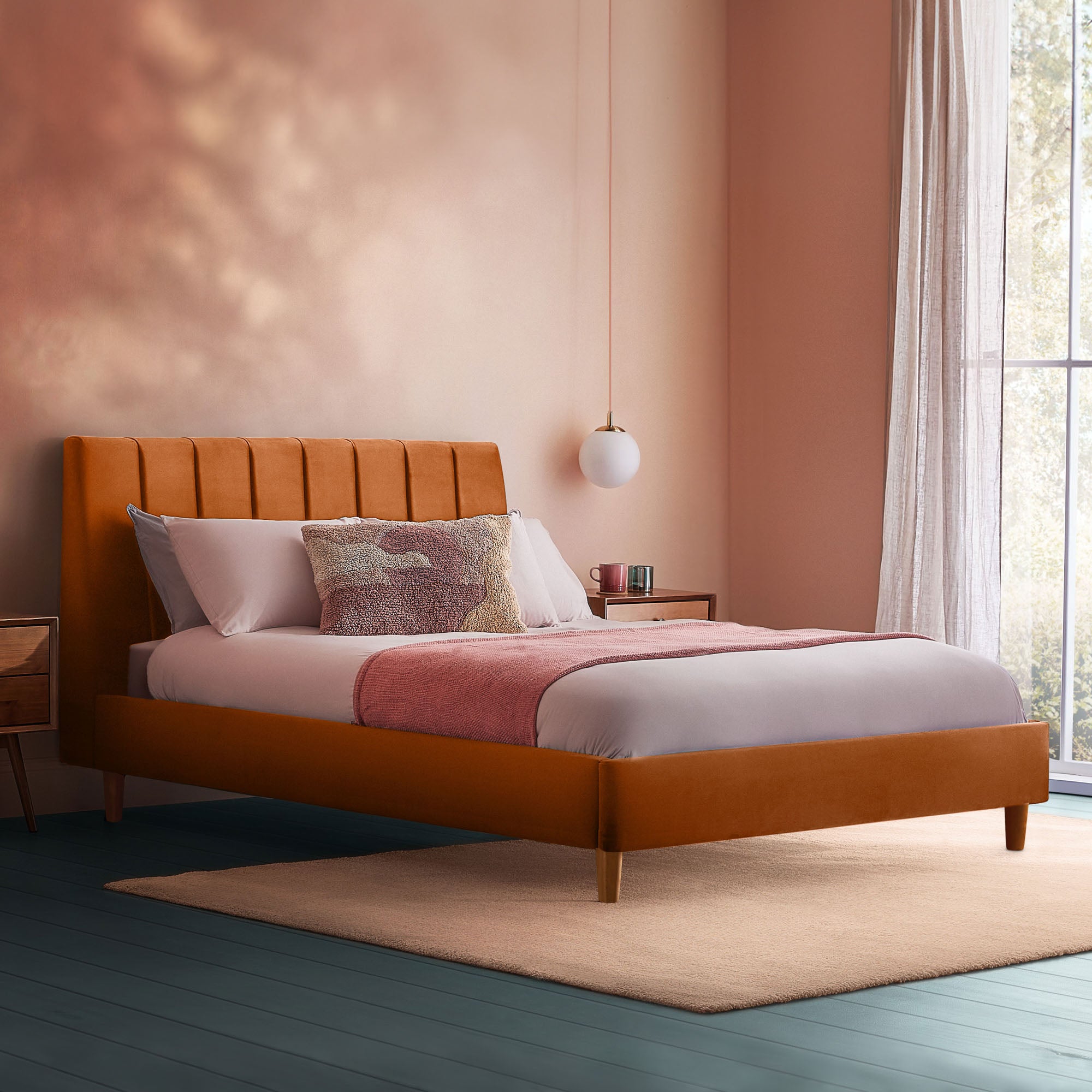 Octavia Bed Frame Velvet Amber