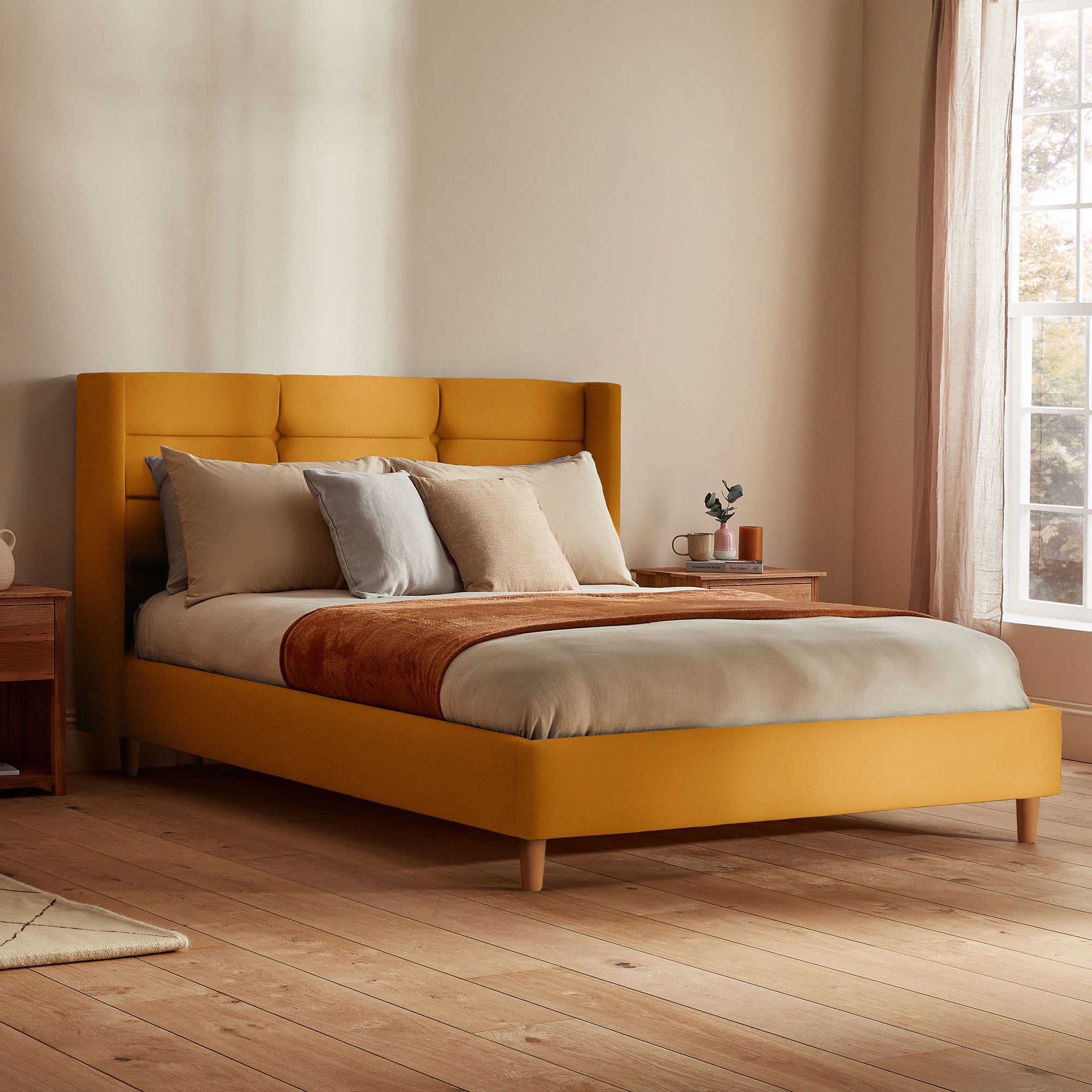 Silentnight Lilith Bed Frame Velvet Ochre