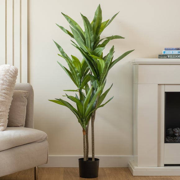 Click to view product details and reviews for Artificial Real Touch Dracaena Tree In Black Plastic Plant Pot.