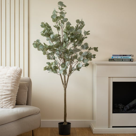 Click to view product details and reviews for Artificial Eucalyptus Tree In Black Plastic Plant Pot.