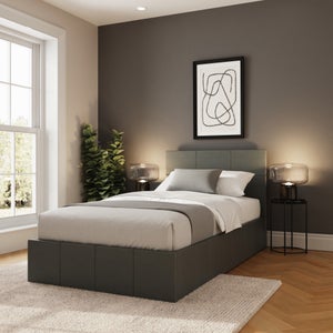 Side Lift Ottoman Bed- Faux Leather