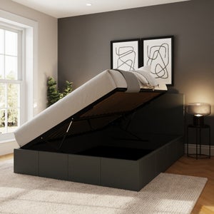 Side Lift Ottoman Bed- Faux Leather