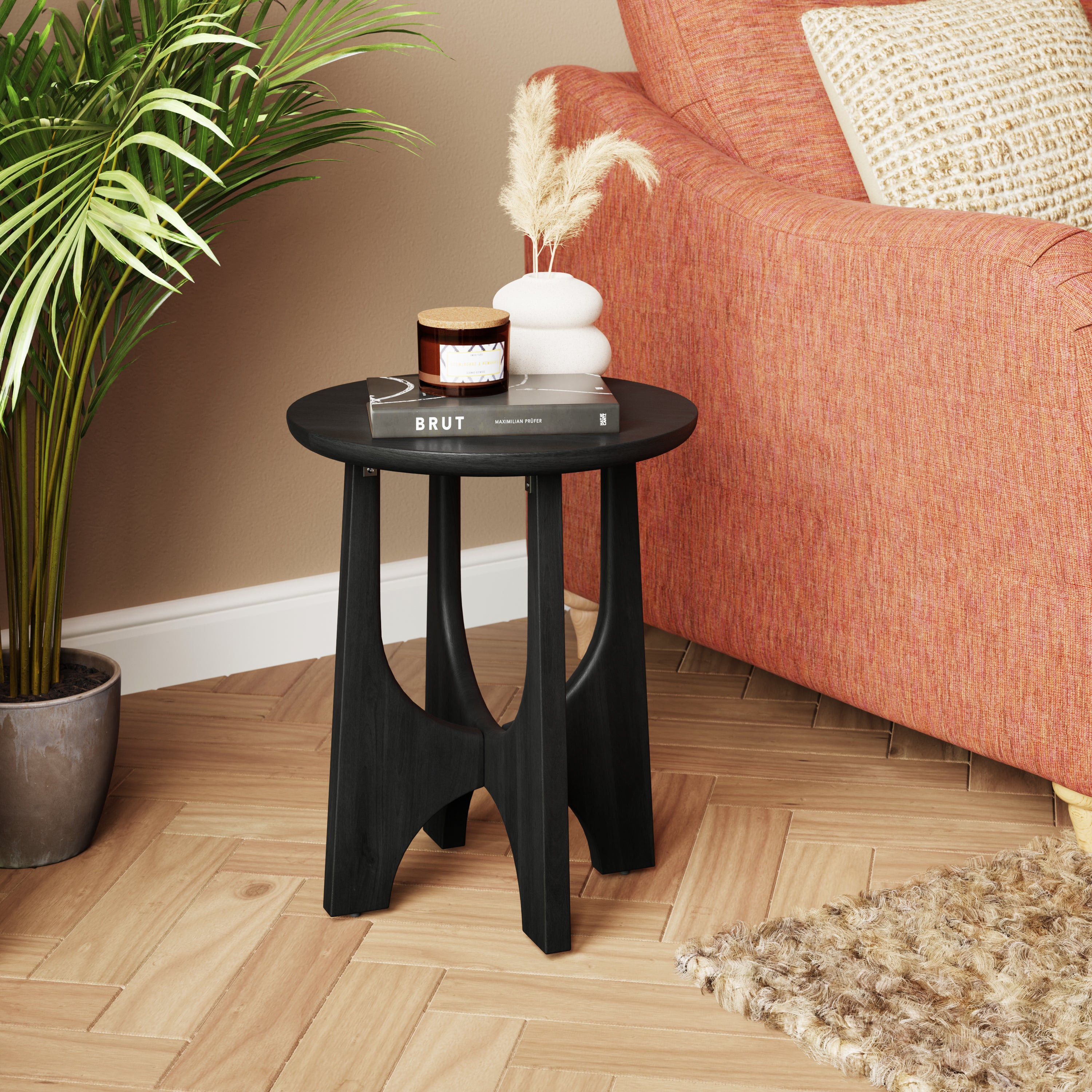 Ashwin Side Table Mango Wood Black