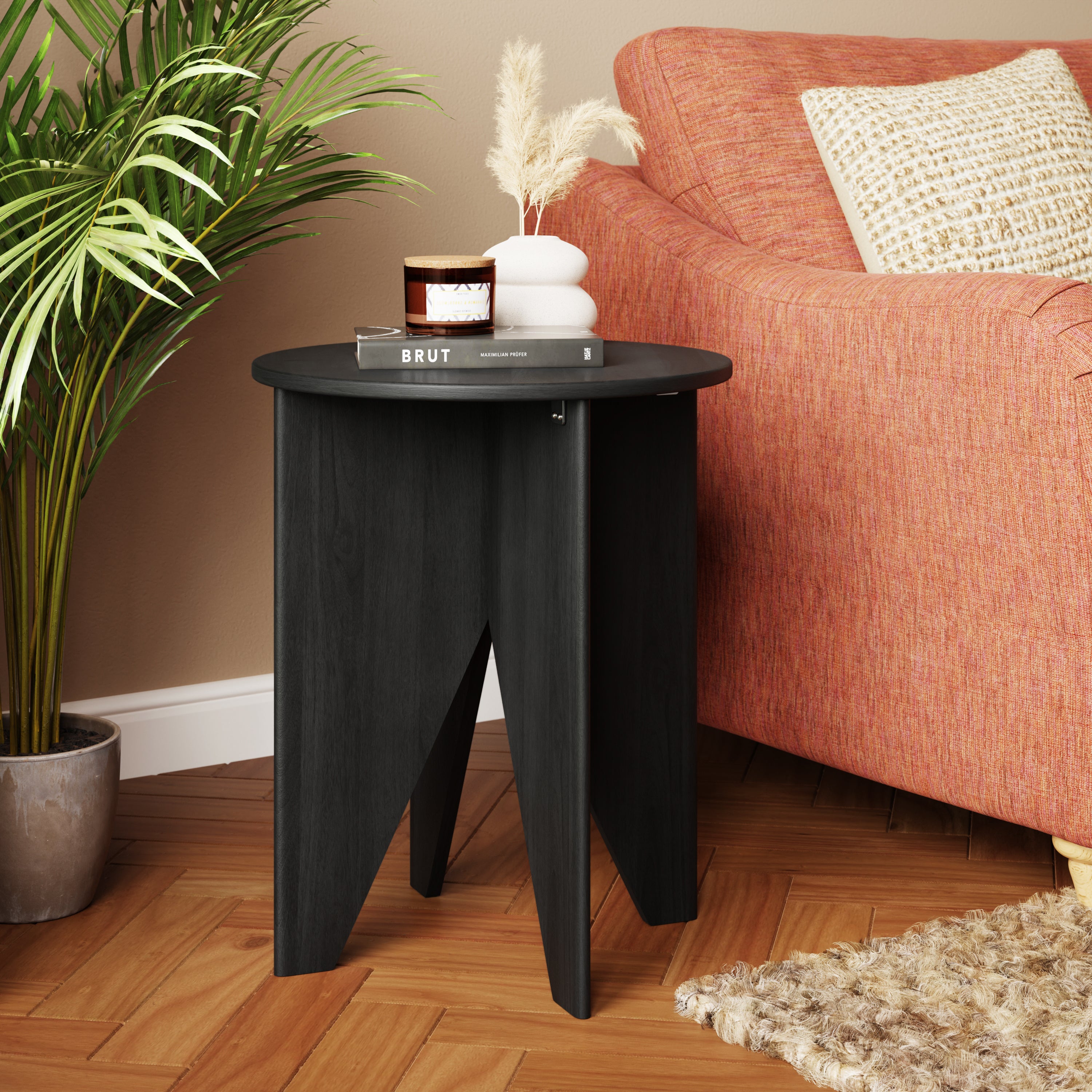 Kalpen Side Table Mango Wood Black