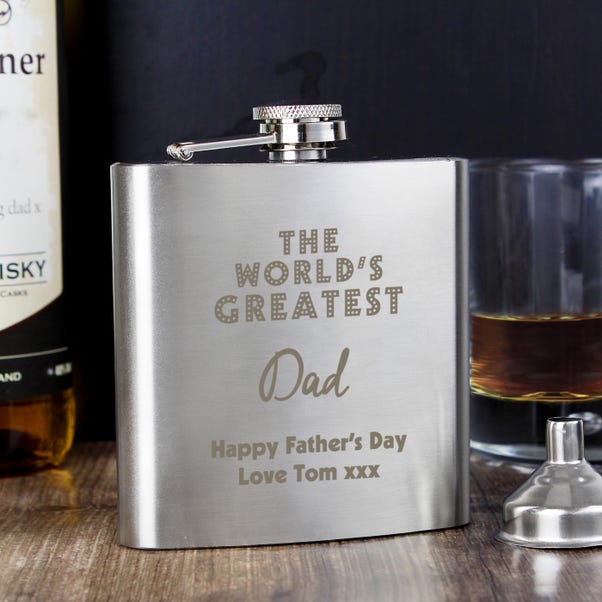 Personalised 'The World's Greatest' Hip Flask image 1 of 5