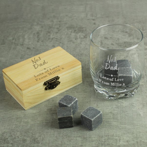 Personalised No.1 Cooling Stones and Glass Set image 1 of 6