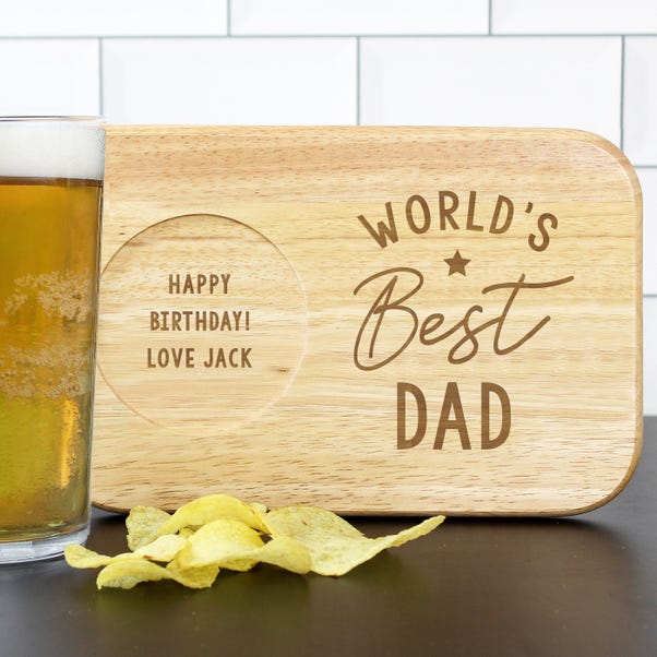 Personalised World's Best Wooden Coaster Tray image 1 of 4