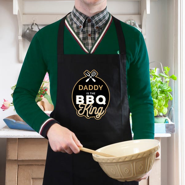 Personalised BBQ King Black Apron image 1 of 3