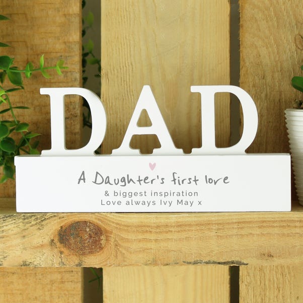 Personalised A Daughters First Love Wooden Dad Ornament image 1 of 4