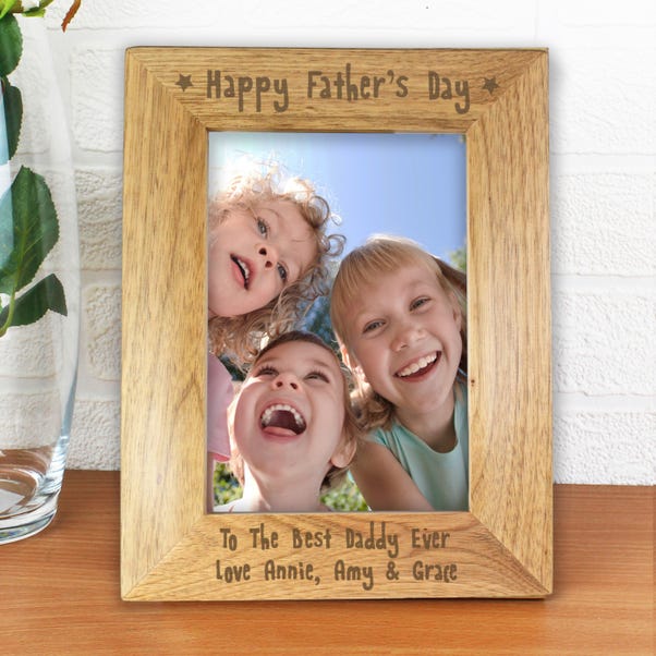 Personalised Happy Father's Day Wooden Photo Frame image 1 of 2