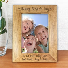 Personalised Happy Father's Day Wooden Photo Frame
