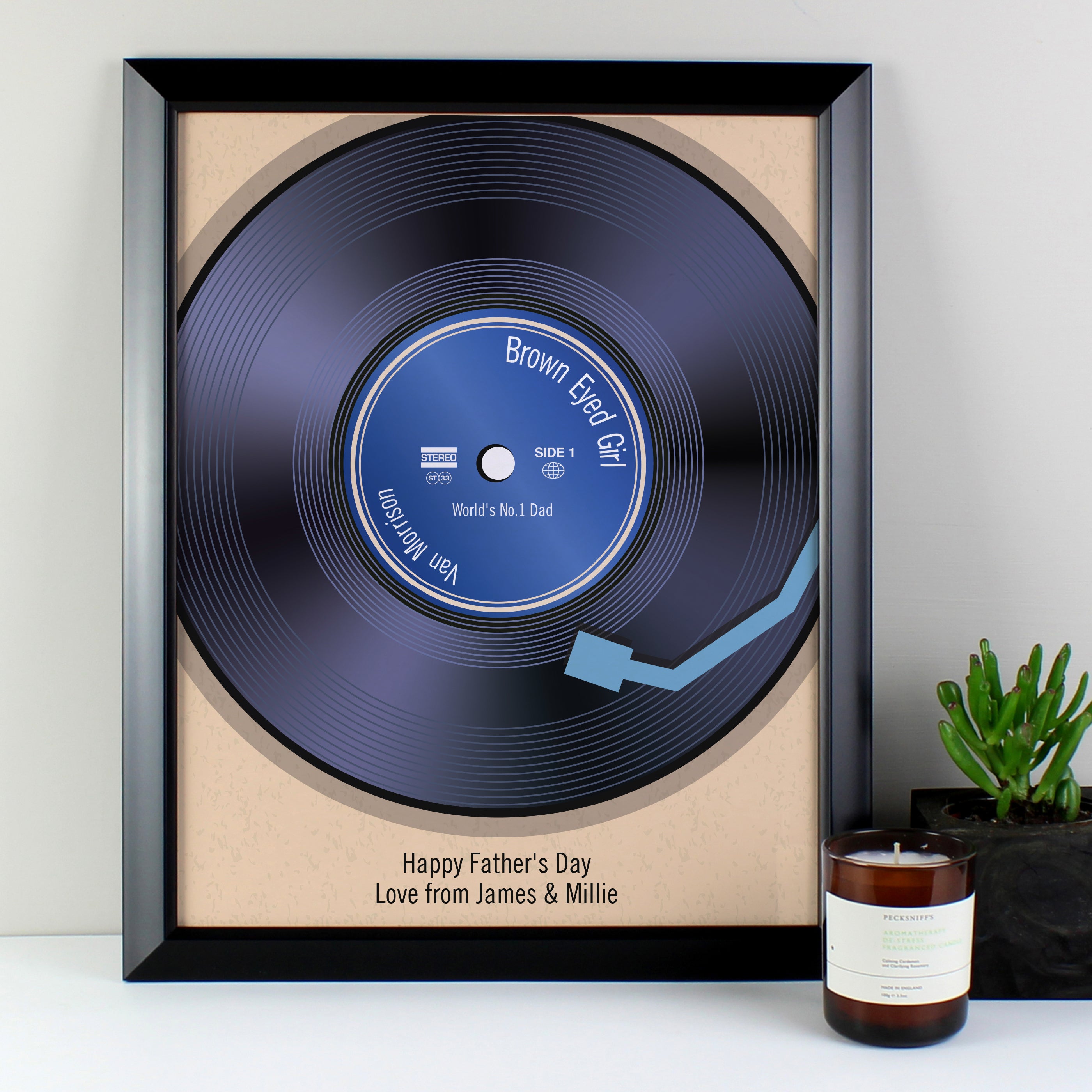  Personalised Retro Vinyl Framed Print