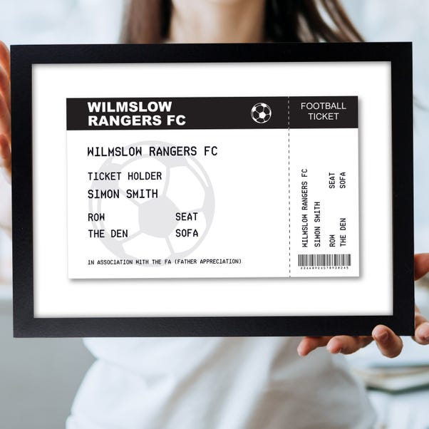  Personalised Football Ticket A4 Framed Print image 1 of 2
