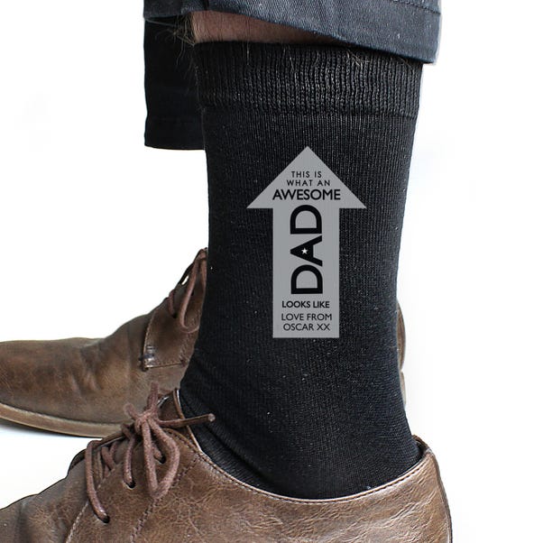 Personalised Awesome Dad Men's Socks | Dunelm