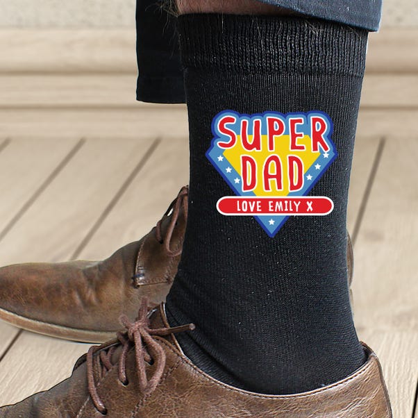 Personalised Super Dad Men's Socks image 1 of 2