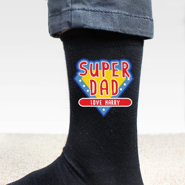 Personalised Super Dad Men's Socks | Dunelm