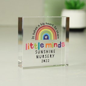 Personalised Shape Little Minds Crystal Ornament