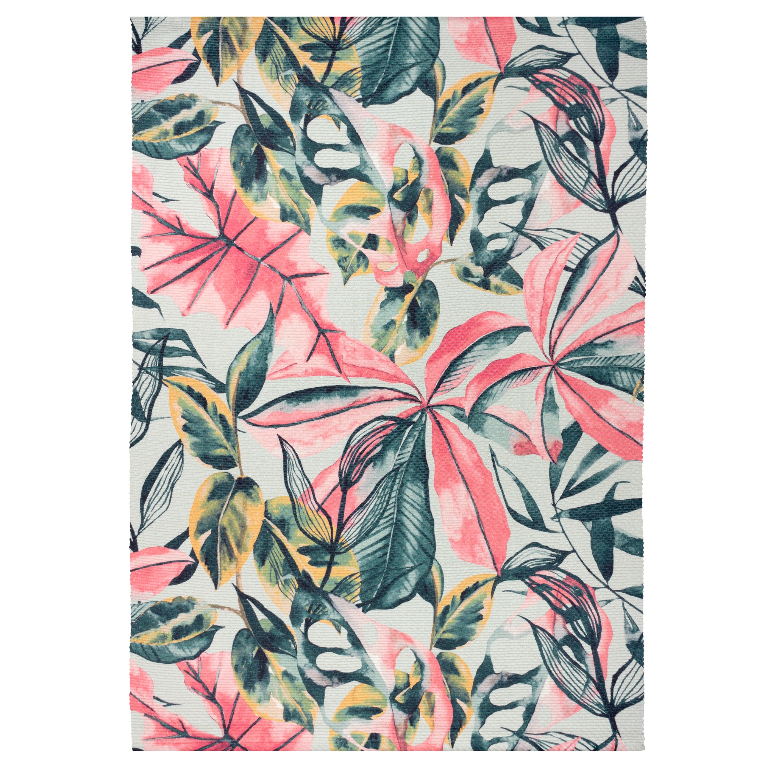 Palm Print Washable Indoor Outdoor Rug | Dunelm