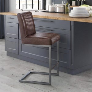Brooklyn Set Of 2 Bar Stools- Faux Leather