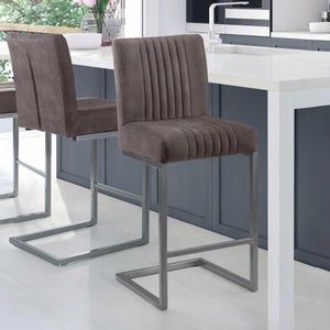 Brooklyn Set Of 2 Bar Stools- Suede