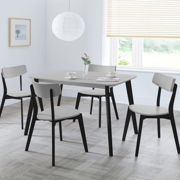 Click to view product details and reviews for Casa 4 Seater Rectangular Dining Table Grey And Black.