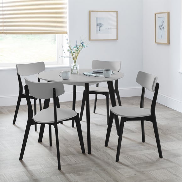 Click to view product details and reviews for Casa 4 Seater Round Dining Table Grey And Black.