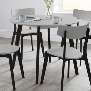 Casa 4 Seater Round Dining Table- Grey And Black