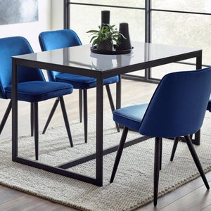 Chicago 4 Seater Dining Table- Smoked Glass
