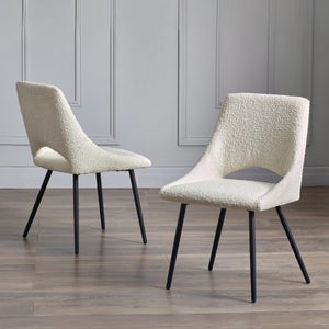 Iris Set Of 2 Dining Chairs- Boucle