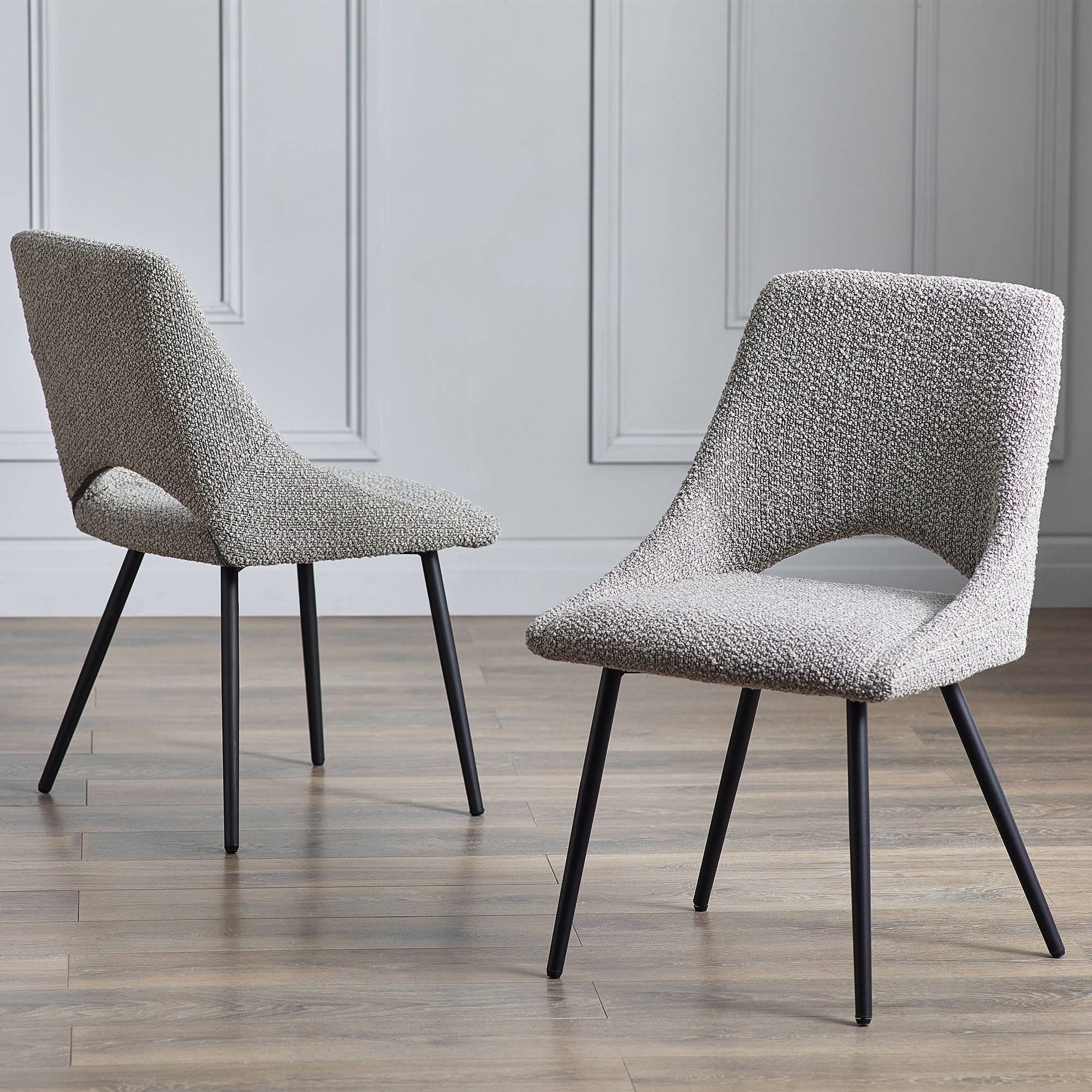 Iris Set Of 2 Dining Chairs, Boucle