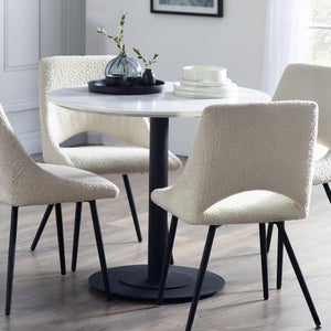 Luca 4 Seater Round Dining Table- Marble