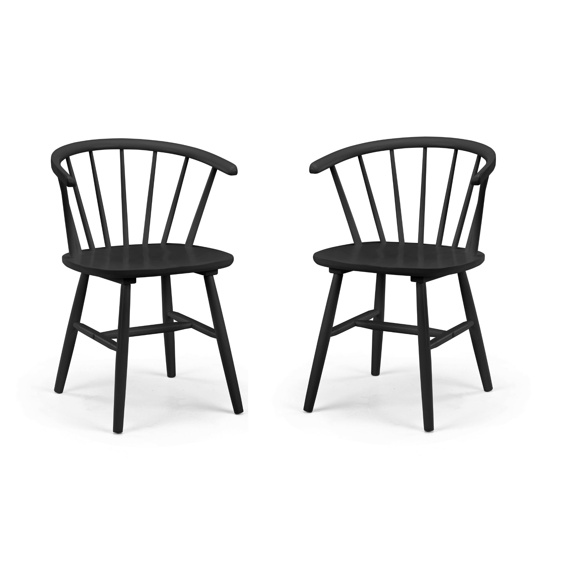 Modena Set Of 2 Dining Chairs Rubberwood Black