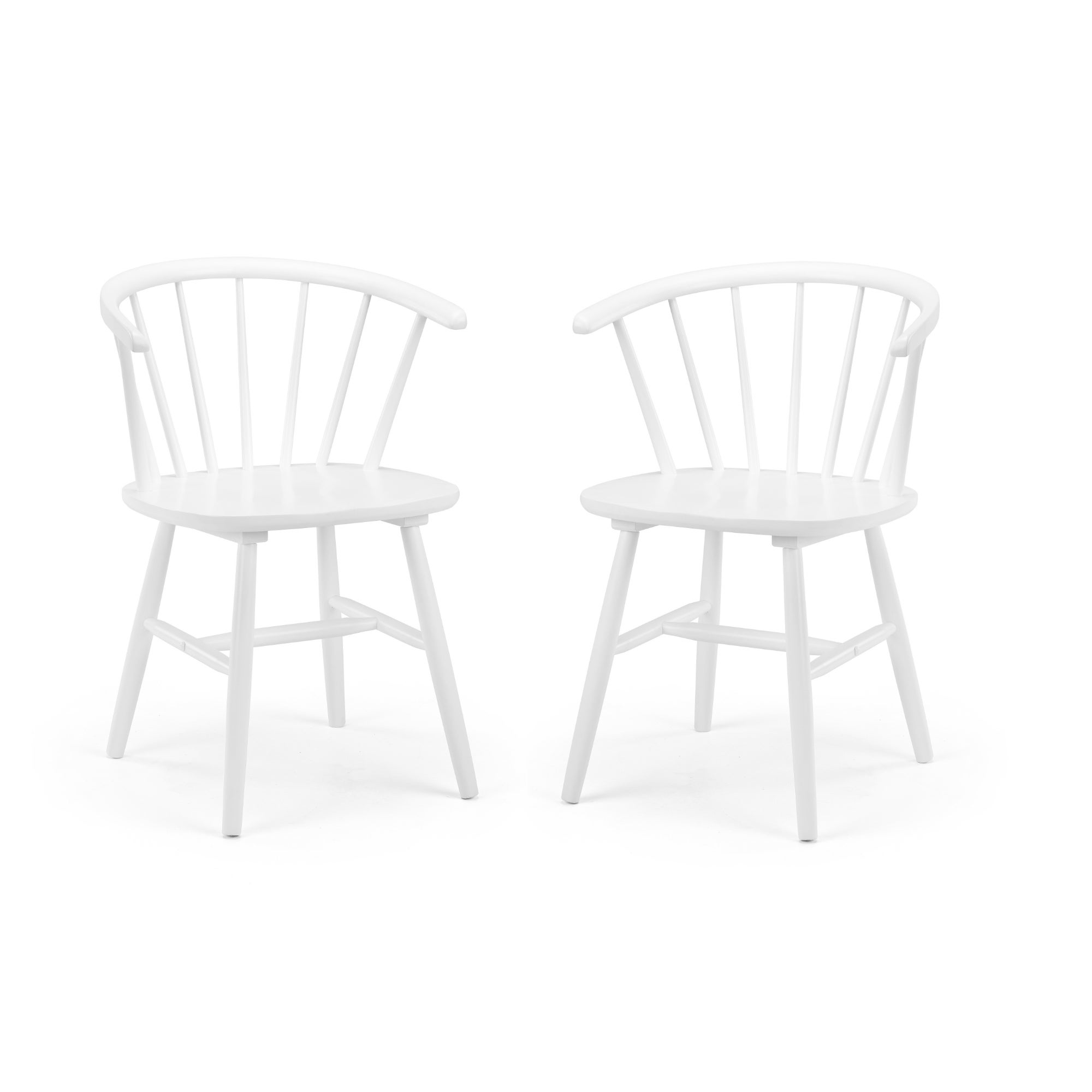 Modena Set Of 2 Dining Chairs Rubberwood White