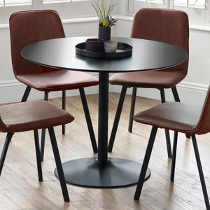 Nero 4 Seater Round Dining Table- 100cm