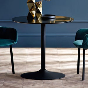 Nero 4 Seater Round Dining Table- 80cm