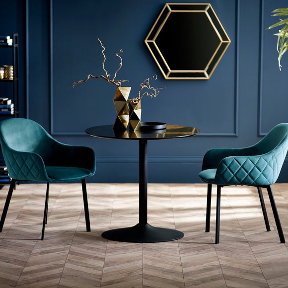Click to view product details and reviews for Nero 2 Seater Dining Table Table With 2 Lima Dining Chairs.