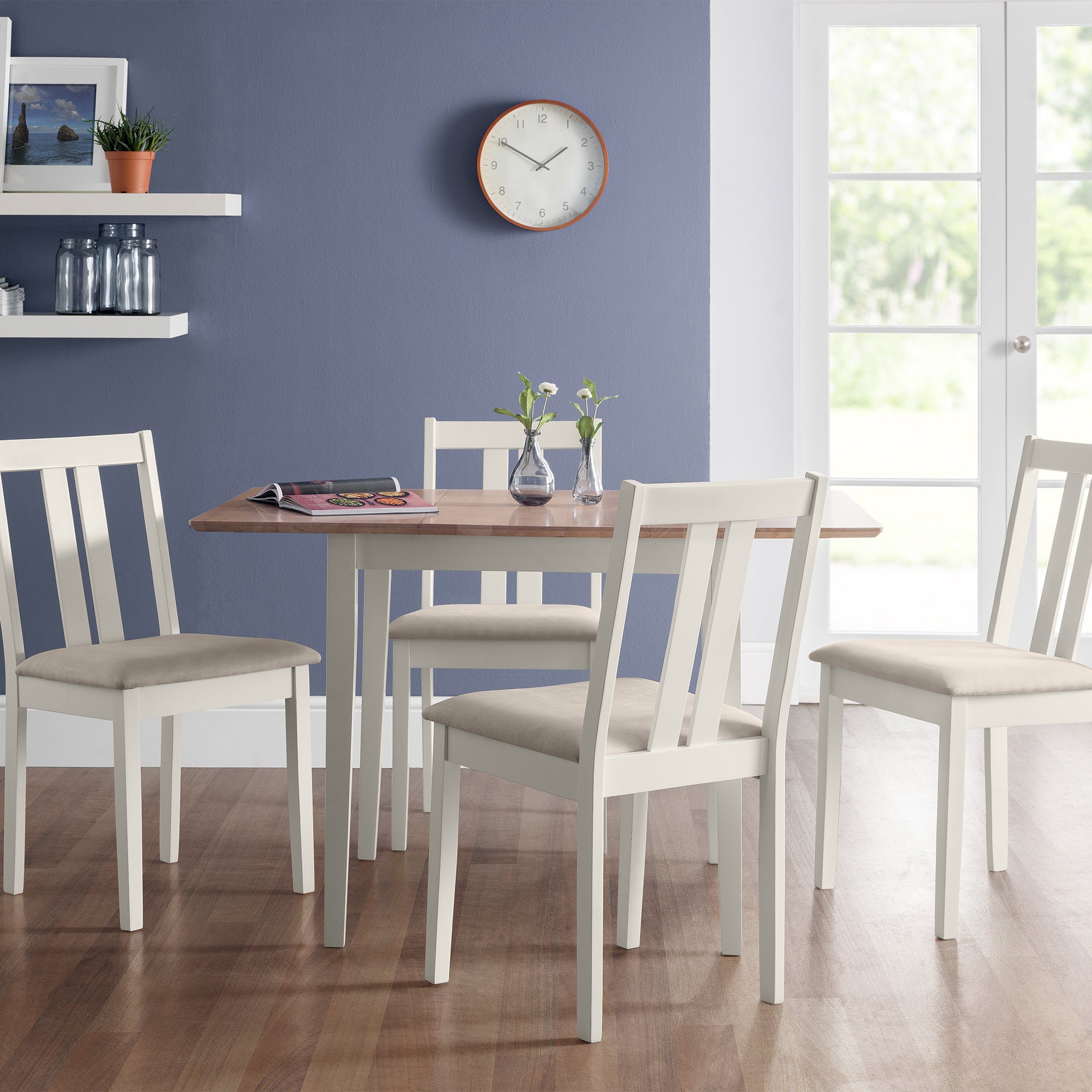 Rufford 4 Seater Two-Tone Dining Table, Ivory