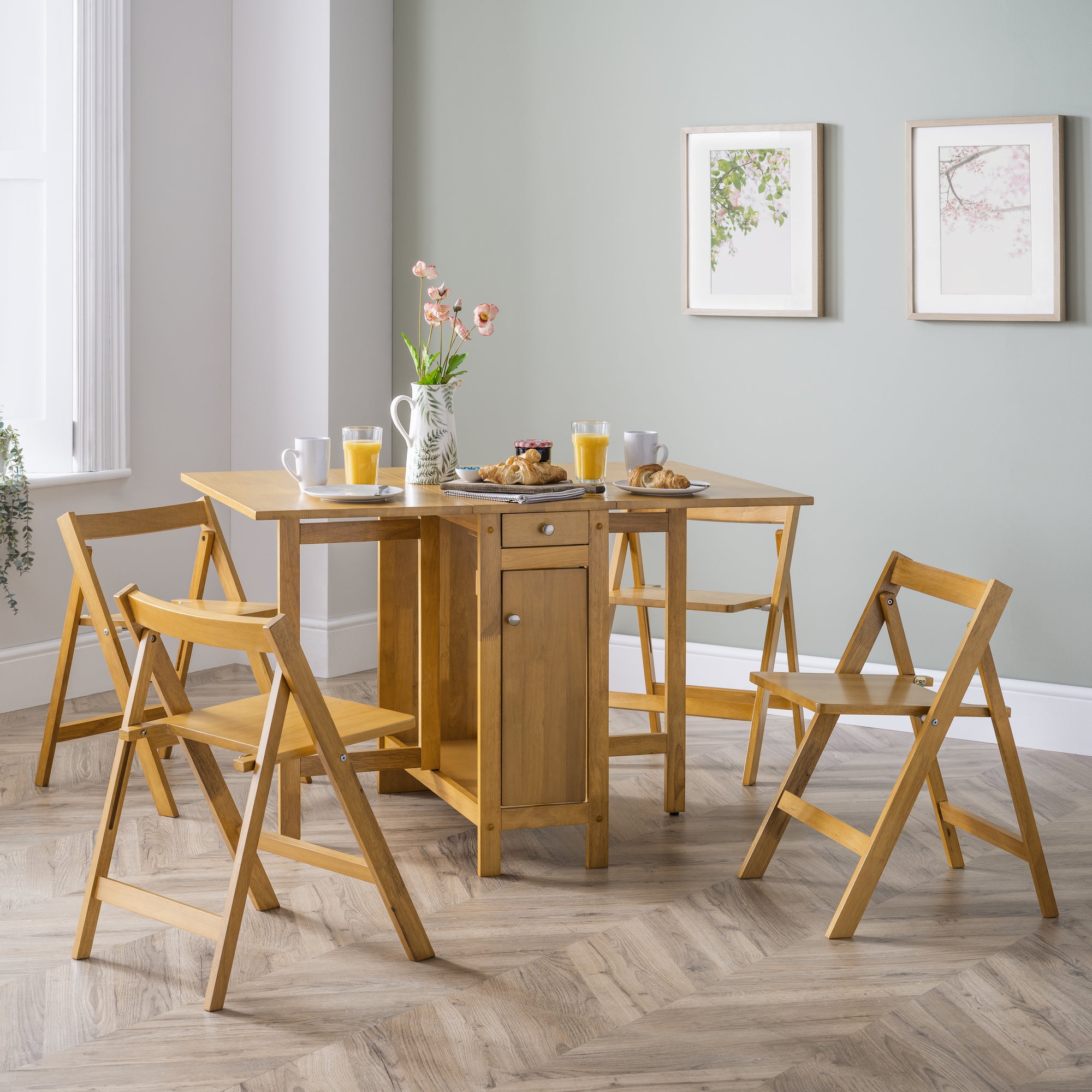 Savoy 4 Seater Dining Set Light Oak