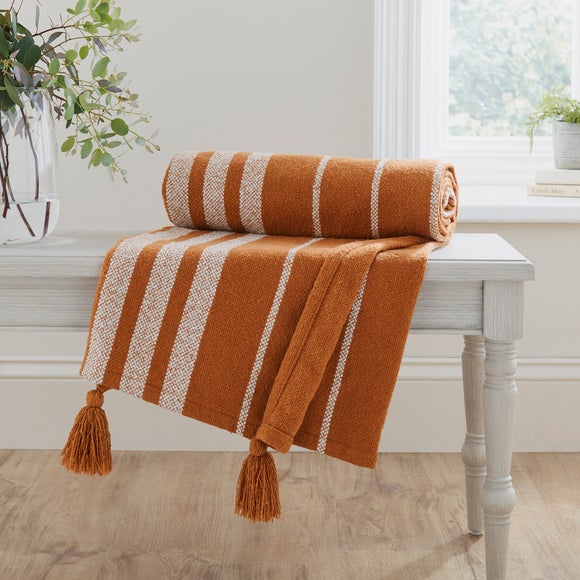 Stripe Woven Tassel Throw 130cm x 180cm