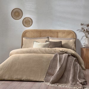 Yard Chunky Waffle 100 Cotton Duvet Cover & Pillowcase Set